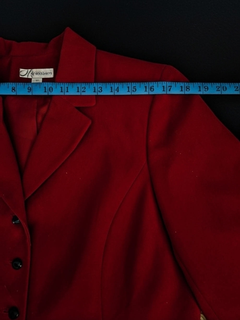 Dress Barn Red Skirt Set - Classic Tailored Jacket & Ruffle Hem Skirt - Picture 4 of 14